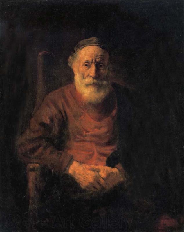 REMBRANDT Harmenszoon van Rijn Portrait of Old Man in Red Spain oil painting art
